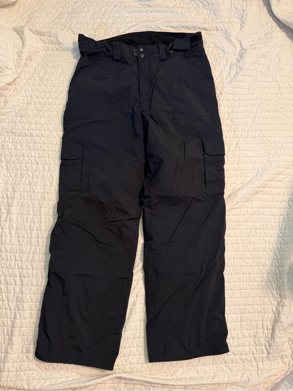 Men's Black Cargo Snow Pants with Utility Pockets